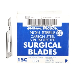 Swann Morton M0121 No.15C Non-Sterile Carbon Steel Scalpel Blades (100pcs/box)