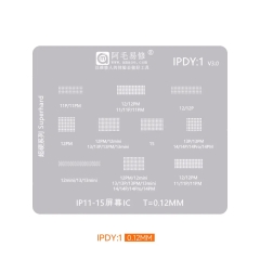 Amaoe IPDY:1 0.12mm Screen IC BGA Reballing Stencil for iPhone 11- 15 Pro Max