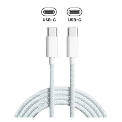 60W USB-C To C Braided Charge Cable (1m) For IPhone / IPad