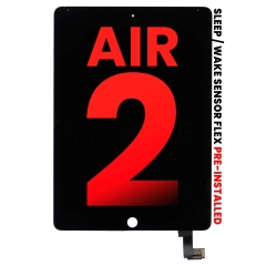 Aftermarket LCD Screen Assembly For iPad Air 2 (Sleep / Wake Sensor Flex Pre-Installed) (Black)