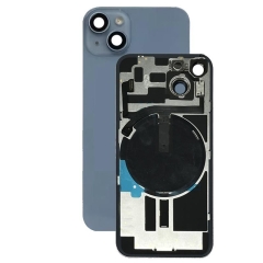 For iPhone 14 Back Cover Glass With Small Parts - Blue