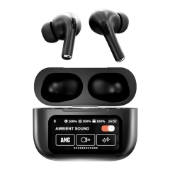 A9 Pro AI Simultaneous Translation Black ANC/ENC Bluetooth 5.4 Wireless Earphones With Intelligent Display