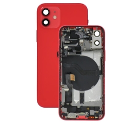 Back Housing With Parts For iPhone 12 (Red) (Original Pull) (Grade A)