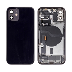 Back Housing With Parts For iPhone 12 (Black) (Original Pull) (Grade A)