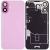 Back Glass w/ Camera Lens / Steel Plate / Wireless NFC Charging MagSafe Magnet / Flashlight Flex for iPhone 16 - Pink