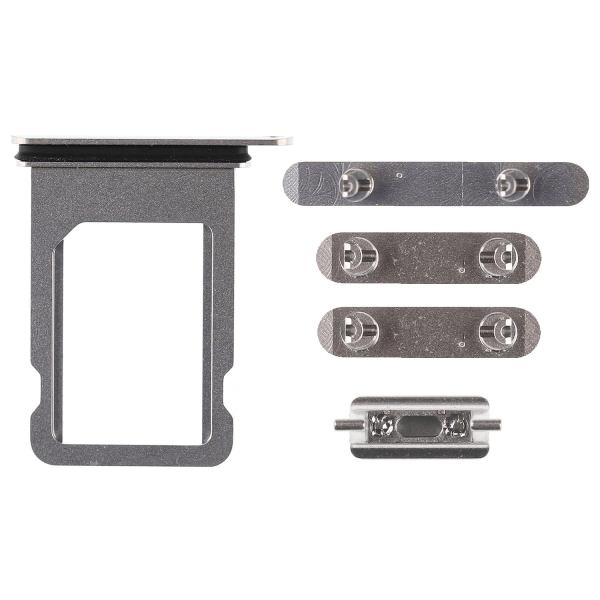 Replacement for iPhone X Side Buttons Set with SIM Tray (5pcs/set) - Silver Original