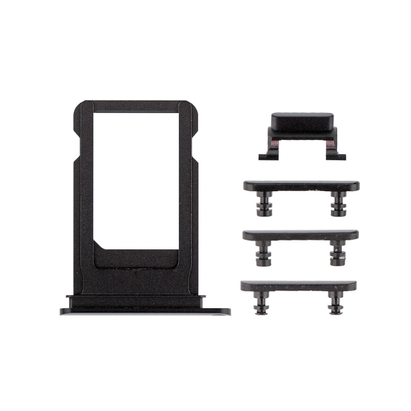 Replacement for iPhone 7 Plus Side Buttons Set with SIM Tray (5pcs/set) - Black Original