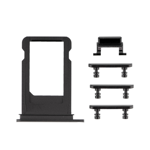 Replacement for iPhone 7 Plus Side Buttons Set with SIM Tray (5pcs/set) - Jet Black Original