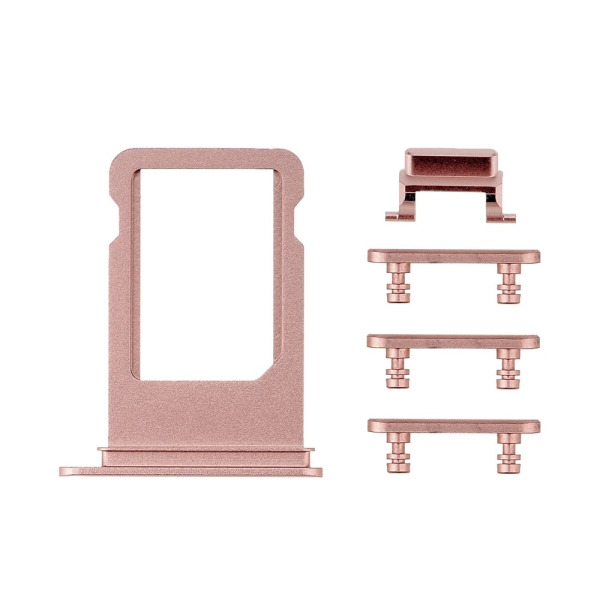 Replacement for iPhone 7 Side Buttons Set with SIM Tray(5pcs/set) - Rose Original