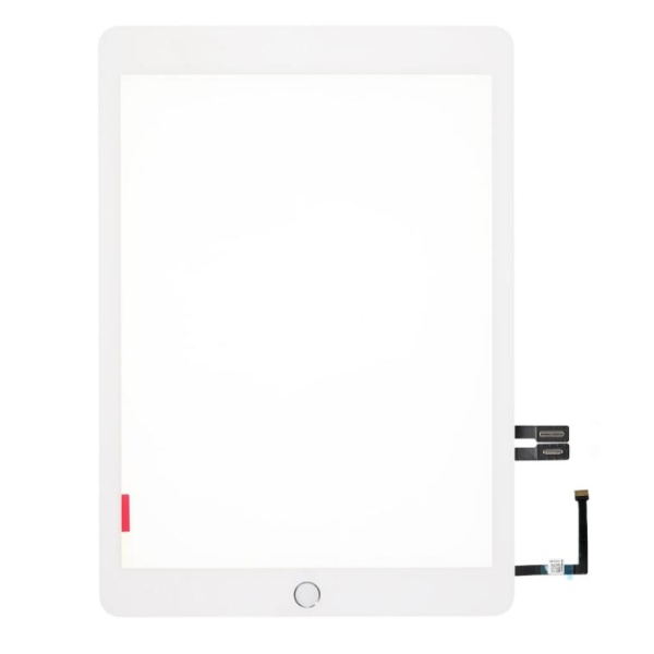 Replacement for iPad 6 Touch Screen Assembly with Silver Home Button Assembly - White