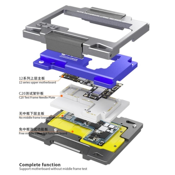 MiJing C20 Main Board Middle Layered Function Testing Fixture for iPhone 12 / 12 Pro / 12 Pro Max / 12 Mini