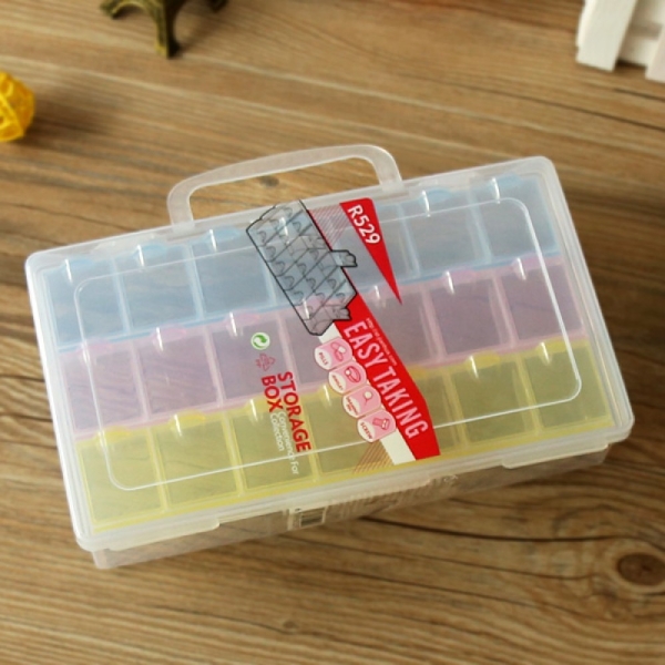 BST-R529 21 Lattices Transparent Plastic Storage Box