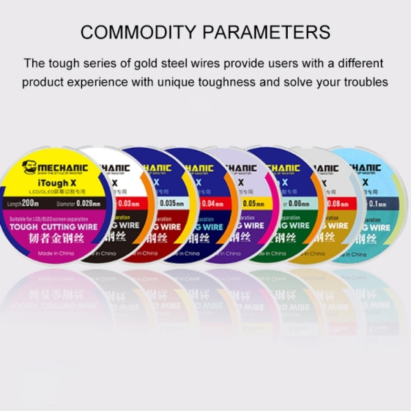 MECHANIC iTough X LCD OLED Screen Cutting Wire 200mx 0.028mm