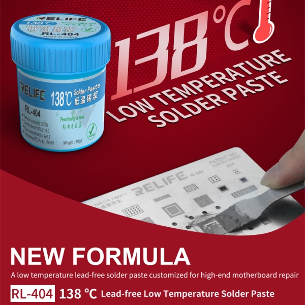 Relife RL-404 Low-Temperature Solder Paste 40g (138°C)