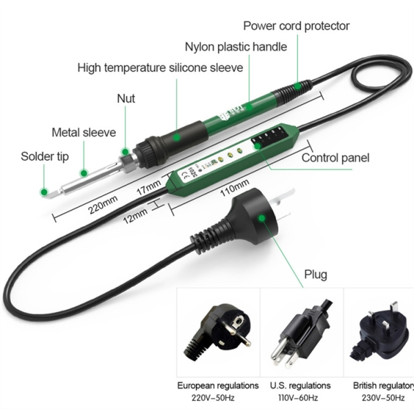 BEST-102C 220V 90W Electric Soldering Iron Adjustable Temperature Welding Tool