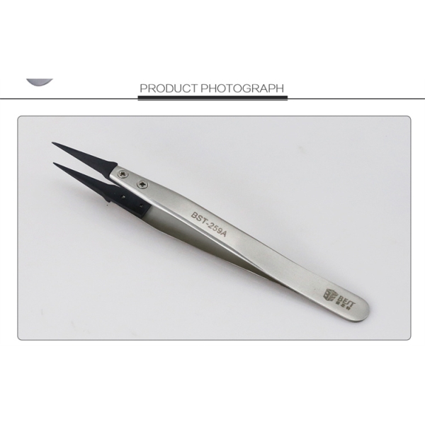 BST-259A Tweezer With Interchangeable Tip PPS Antistatic Plastic Stainless Steel