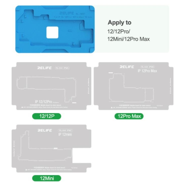 Relife RL-601T 22 In 1 Middle Layer Tin Planting BGA Reballing Platform Set for iPhone X-15ProMax