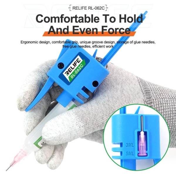 Relife RL-062C Universal Manual Glue Gun for 3CC~5CC Solder Paste