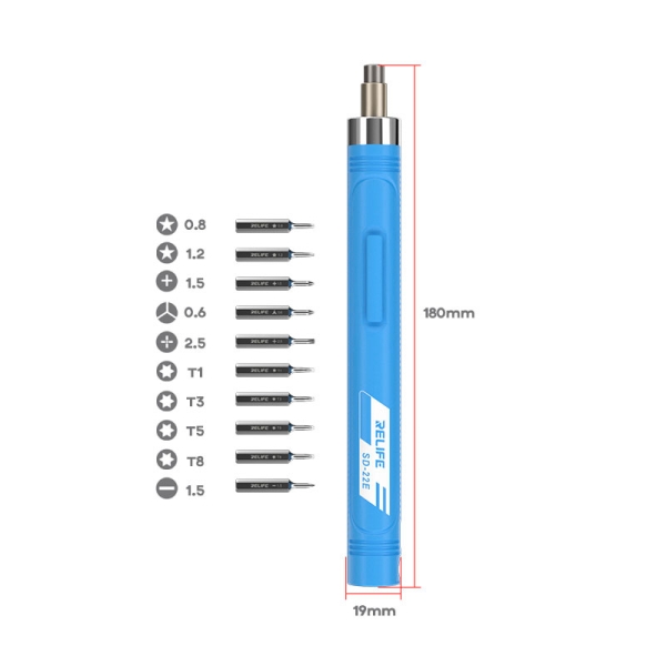 Relife SD-22E Precision Wireless Electric Screwdriver with 10 Screwdriver Bits