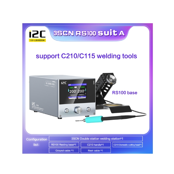 i2C 3SCN Double-Channel Handle Soldering Station Compatible With C210 C115 Solder Tips