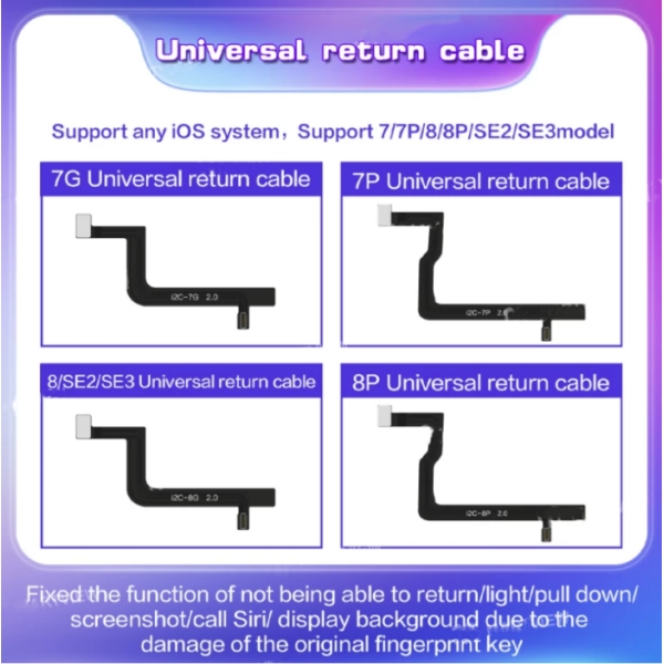 i2C Universal Return Back Cable for iPhone 7 / 7P / 8 / 8P / SE2 / SE3 HOME Key Failure Repair