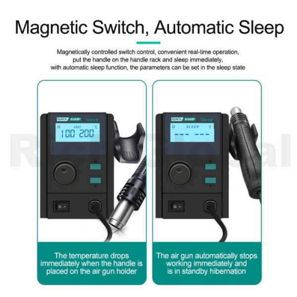 Quick 8786D+ 2-in-1 Soldering Iron Hot Air Gun Lead-free Smart Digital Display Rework Station