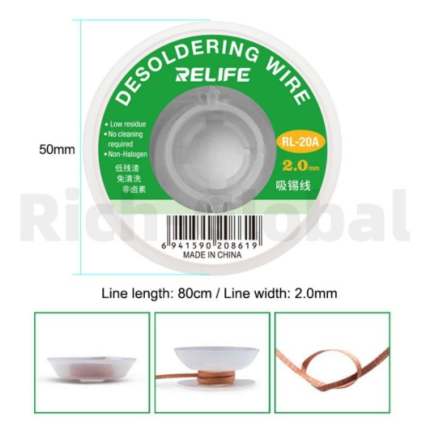 RELIFE RL-20A Desoldering Wire/Less Residue