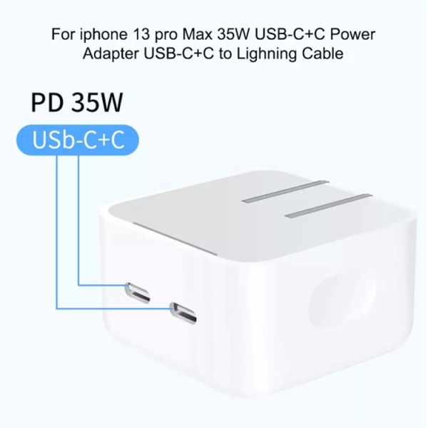 35W Dual USB-C / Type-C Power Adapter for iPhone / iPad Series- UK Plug