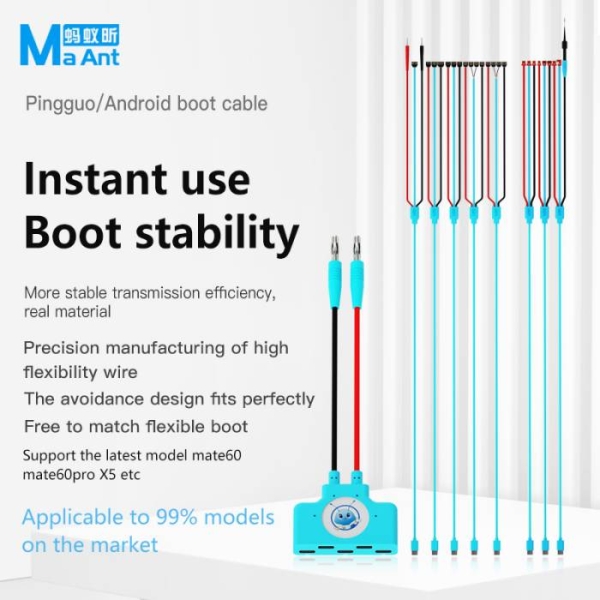 MaAnt Power Supply Boot Testing Cable for iPhone 6G~14PM & Android Phones