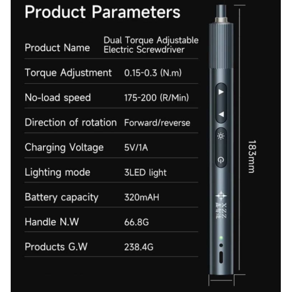 XZZ ES24 Precision Electric Screwdriver with 24 Diamond Bits