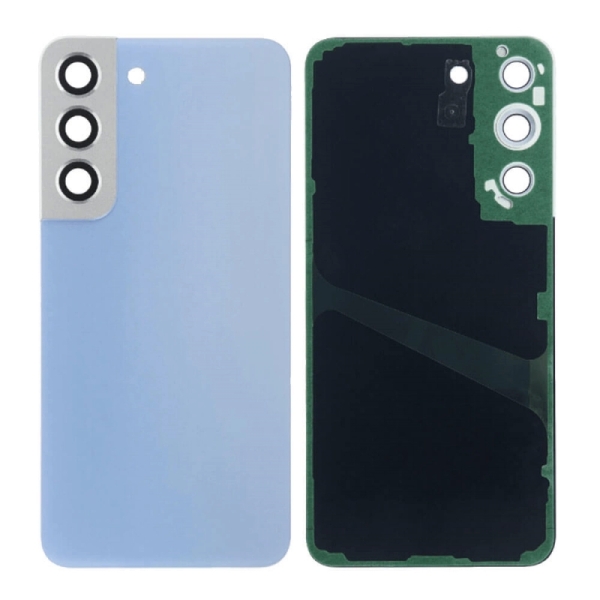 For Samsung Galaxy S22 SM-S901 Back Cover Glass With Camera Lens (No Logo)- Sky Blue