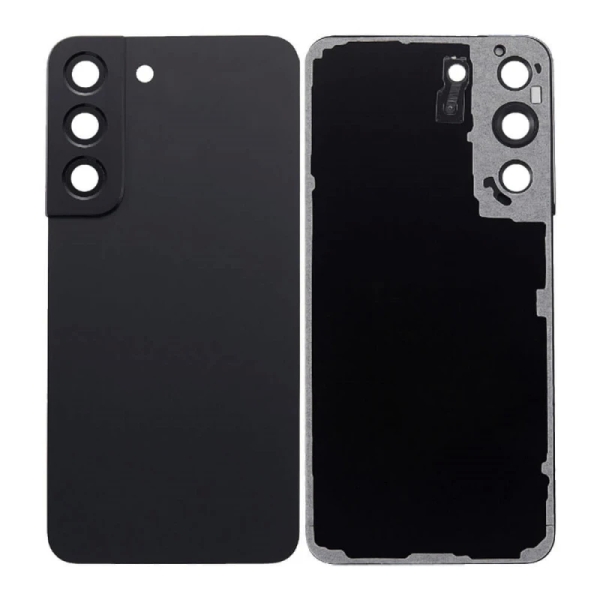 For Samsung Galaxy S22 SM-S901 Back Cover Glass With Camera Lens (No Logo)- Phantom Black