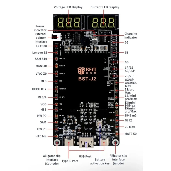 BST-J2 One Click Quick Battery Activation Detection Board for iPhone & Android