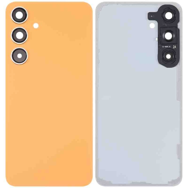 For Samsung Galaxy S24 Plus SM-S926 Back Cover Glass With Camera Lens (No Logo)-Sandstone Orange