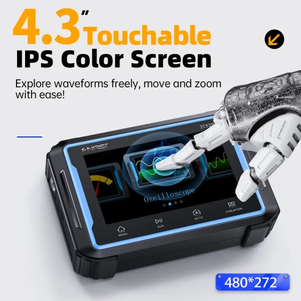 Fnirsi 2C53P 3-in-1 Digital Oscilloscope Multimeter Signal Generator with Touch Screen