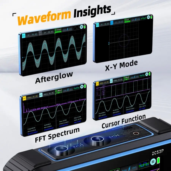 Fnirsi 2C53P 3-in-1 Digital Oscilloscope Multimeter Signal Generator with Touch Screen