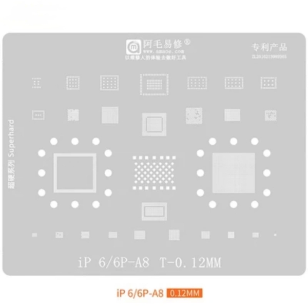 Amaoe 0.12mm BGA Reballing Stencil Set for iPhone 6 to 15 Pro Max Apple A8 to A17