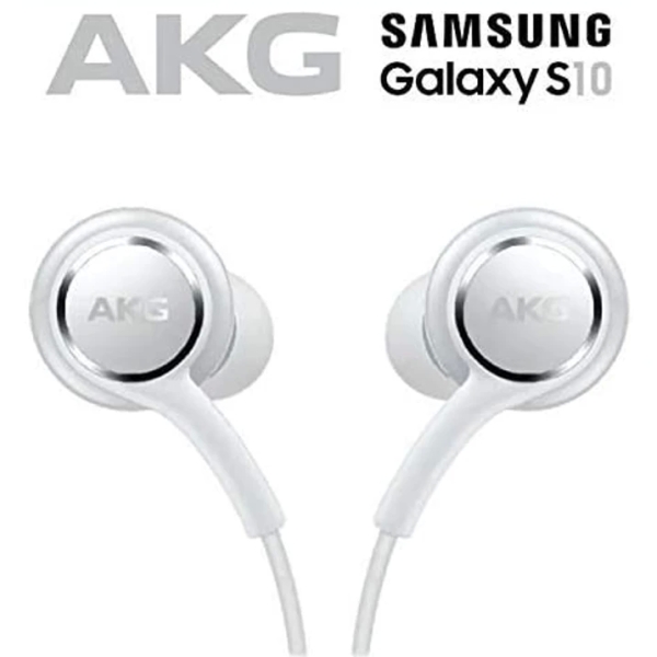 AKG White Earbuds Stereo Headphones For Samsung Galaxy S10 Cable 3.5mm Jack