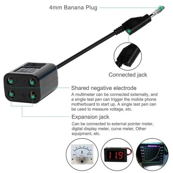 BST-090-JP Multimeter Test Leads Kit with Banana Plug and Female Expansion Dock