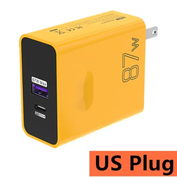 87W Fast Charging Adapter - Yellow