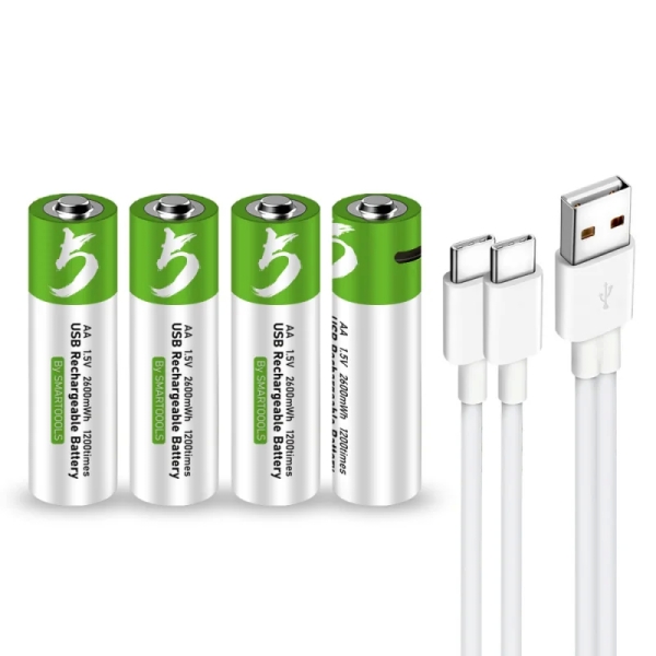 1.5V Type-C No.5 double A lithium ion USB Rechargeable AA Battery (4pcs/pack)