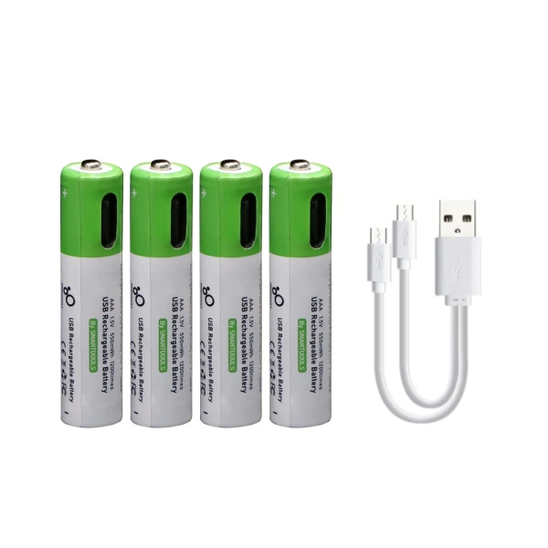 1.5V Type-C No.7 triple A lithium ion USB Rechargeable AAA Battery (4pcs/pack)