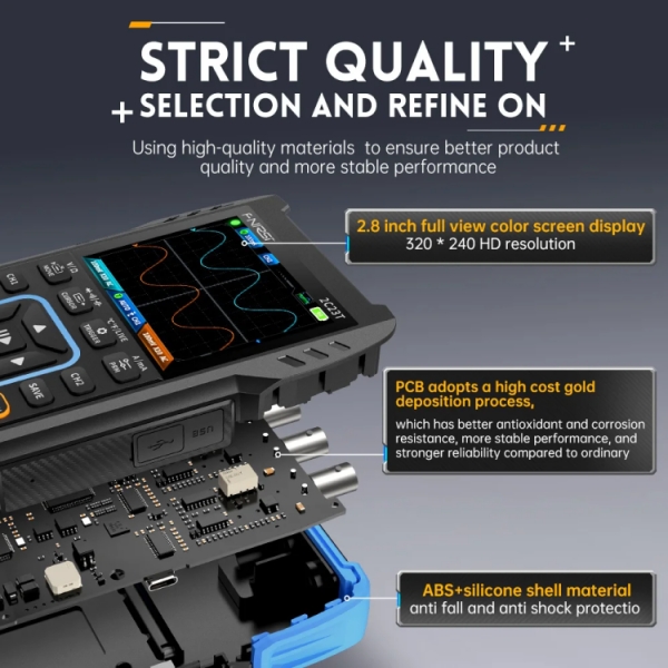 Fnirsi 2C23T Handheld 3-in-1 Dual Channel Digital Oscilloscope + Multimeter + Signal Generator