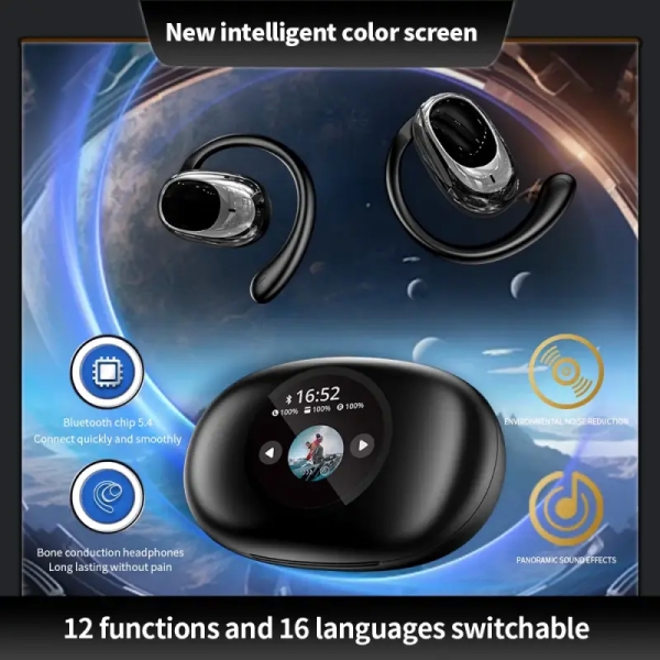 YX39 OWS Bluetooth 5.4 Ear Hang Wireless Headphones With Intelligent Display