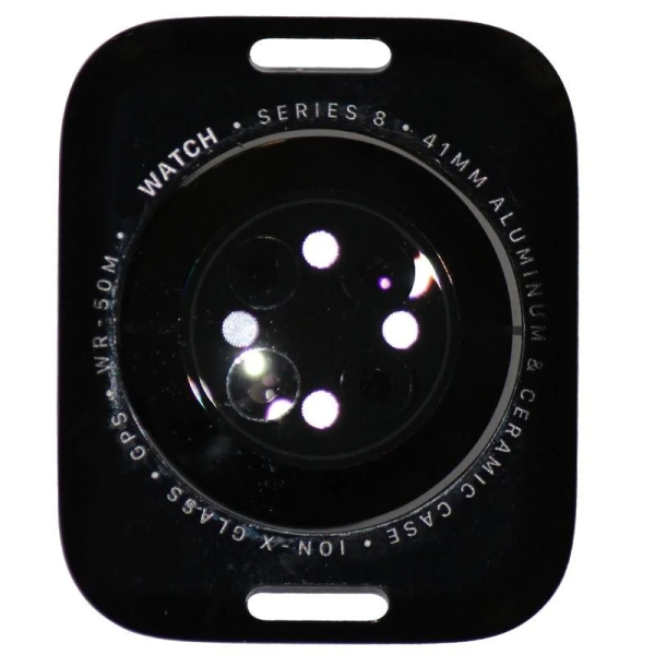 Glass Back Cover For Apple Watch Series 8 (41mm) (GPS Version) (Black)