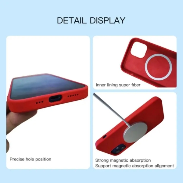 For iPhone 16 Pro Max Liquid Silicone Full Coverage MagSafe Phone Case(Red)