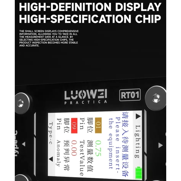 Luowei LW-RT01 Type-C to Lightning High Precision Digital Display Tail Insertion Tester