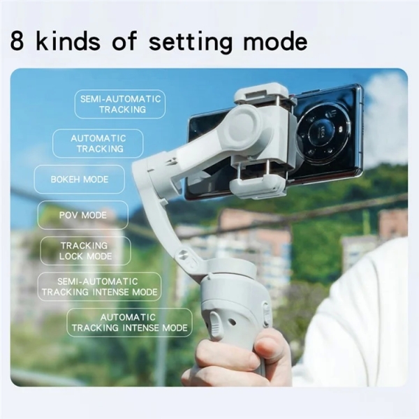 Yesido SF18 3-Axis Smartphone Holder Gimbal Stabilizer Face Tracking Selfie Stick (White)