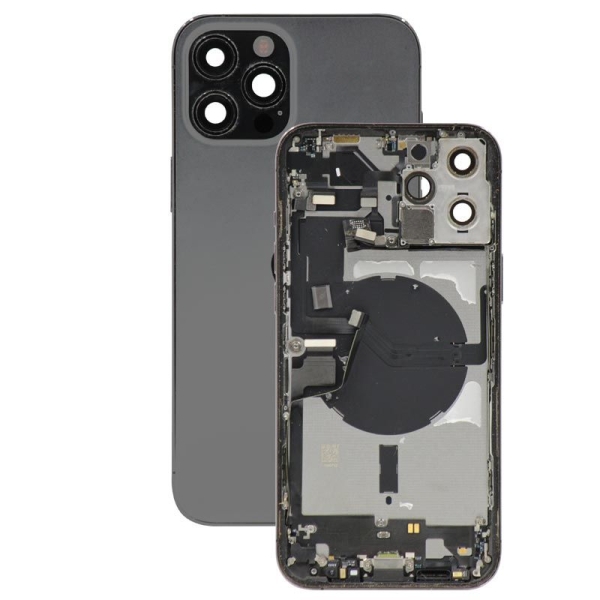 Back Housing With Parts For iPhone 12 Pro Max (Graphite) (Original Pull) (Grade A)