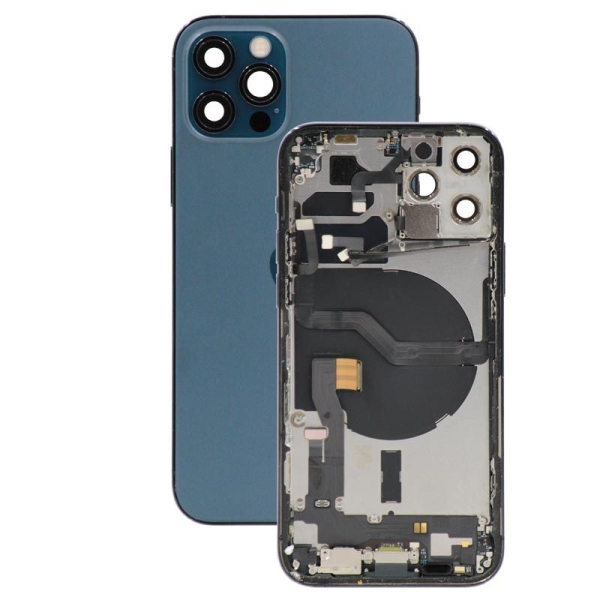 Back Housing With Parts For iPhone 12 Pro Max (Pacific Blue) (Original Pull) (Grade A)